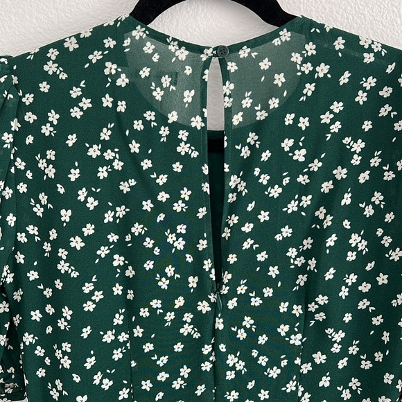 Reformation Oakley Discontinued Annette Green Floral Print Midi Dress Size 4 (S) - Picture 9 of 11